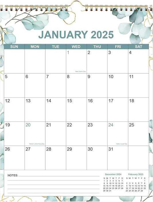 2025 Calendar - Calendar 2025-2026 from January 2025 - June 2026, 18 Months Calendar with Thick Paper, 12" x 14.5", Vertical Calendar, Leaf