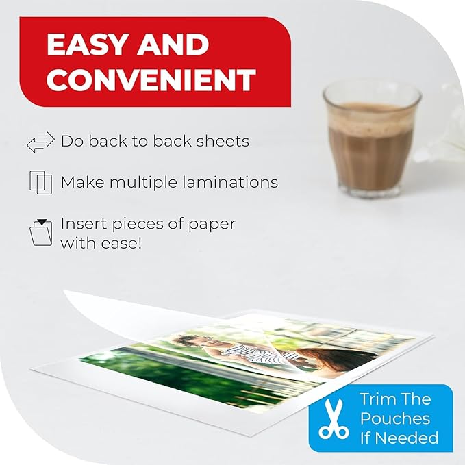 3MIL Thermal Laminating Pouches (200 Count) 9x11.5 inch Dry-Erase Friendly Sheets, Compatible with Laminators Crystal Clear Laminated Finish