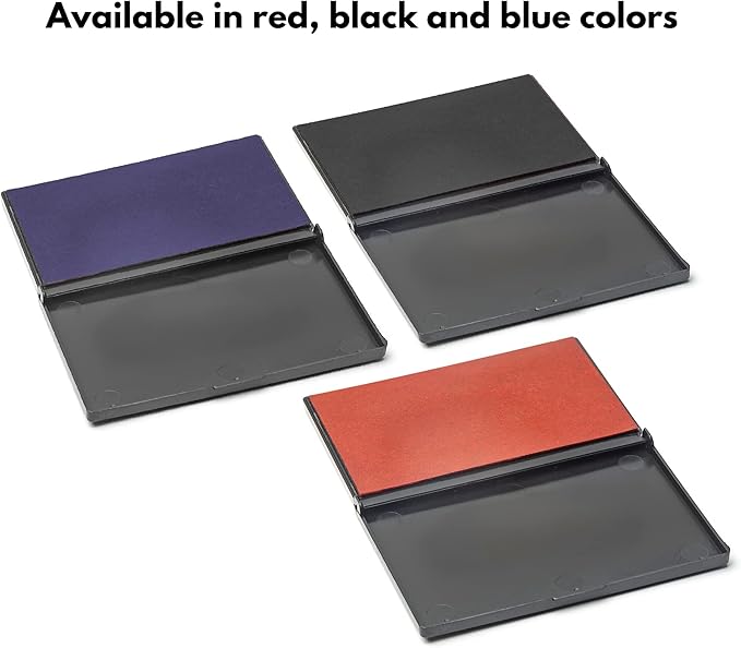 Ink Pad for Rubber Stamps, Stamp Pad for Clear Impression Stamping, Quality Felt Pad Black Ink, Red Ink, Blue Ink (Black, M (2.7 * 4.3))