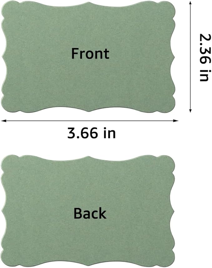 120 Pieces Small Mini Business Cards Vintage Assorted Colors Blank Note Cards Gift Word Card for Business Cards, Gift Cards (Sage-Green, 3.66x 2.36 inches)