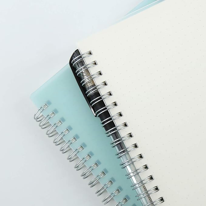 3 Pack A5 Spiral Bullet Dotted Journal with 120gsm Thick Paper, Dot Grid Spiral Notebook with Plastic Hardcover and Elastic Band Closure, 80 Sheets Per Pack 5.7X 8.3 inches