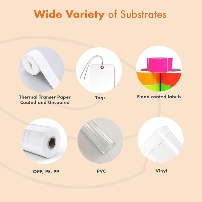 12 Rolls Wolfbarco 5.12" x 1476' (130mm x 450m) Black Premium Resin-Enhanced Wax Thermal Transfer Ribbon Compatible with Zebra,TEC, INTERMEC,Citizen,TSC,GODEX,ARGOX Printers