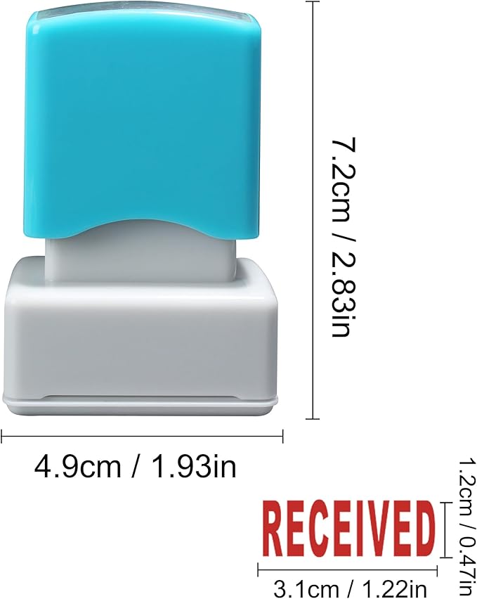 WAFJAMF Received Stamps–Received Self Inking Rubber Stamp Red Ink Message Stamp-Medium