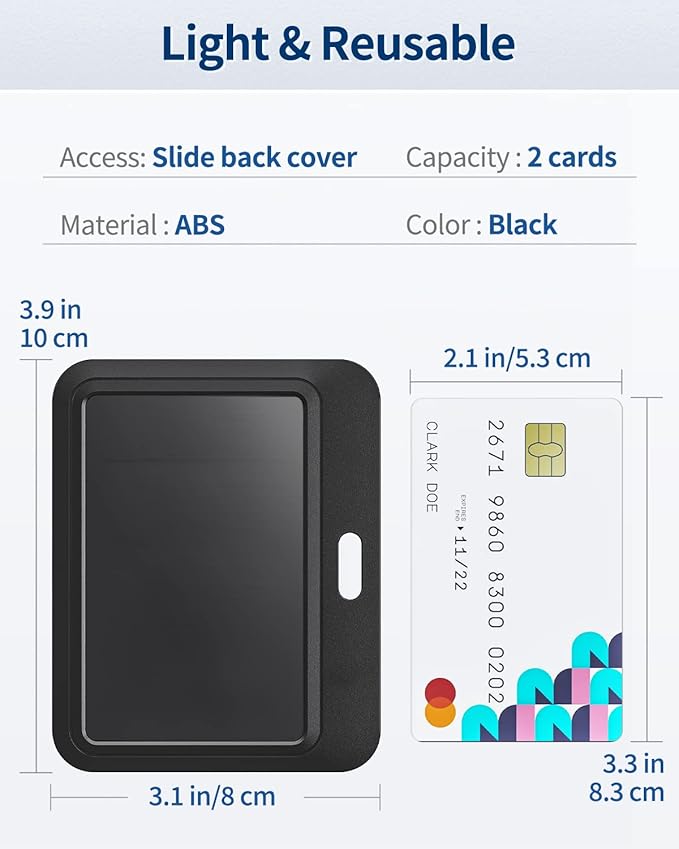 Uniclife 3 Pack Sliding ID Badge Holder Black Horizontal Hard Plastic Case with Clear Window Card Protector Pouch for Office School ID Credit Cards Proximity Key Cards Driver’s Licenses and Passes