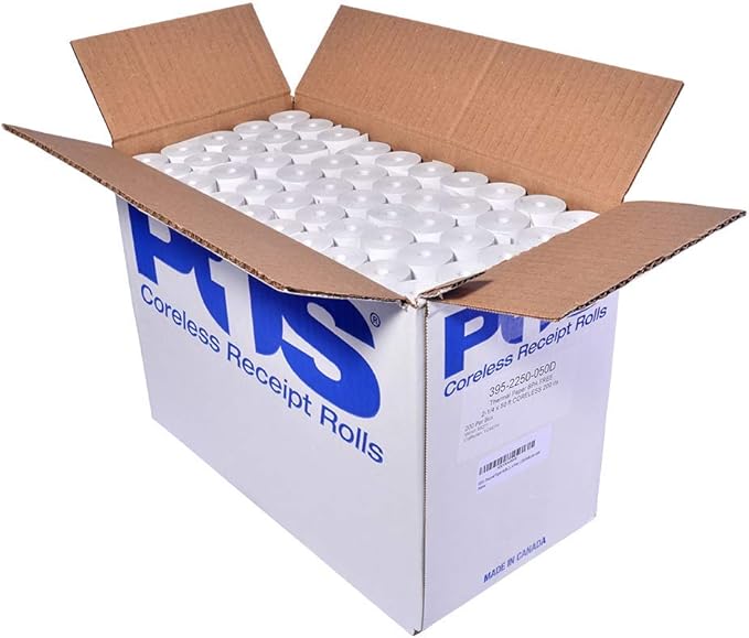 2 1/4 x 50 feet x 200 rolls CORELESS BPA Free Thermal Paper Rolls for Handheld Thermal Receipt Paper Printers. 30mm diameter