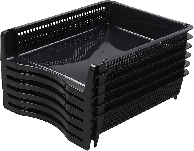 6 Layers Stackable Office Paper Tray, Plastic Stackable Letter Tray