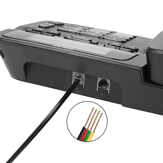 15 FT- 4 Pack Phone Extension Cord, Telephone Cable with Standard RJ11 Plug (6P4C), Black, for Landline Telephones, Fax, Modems, Answering Machines