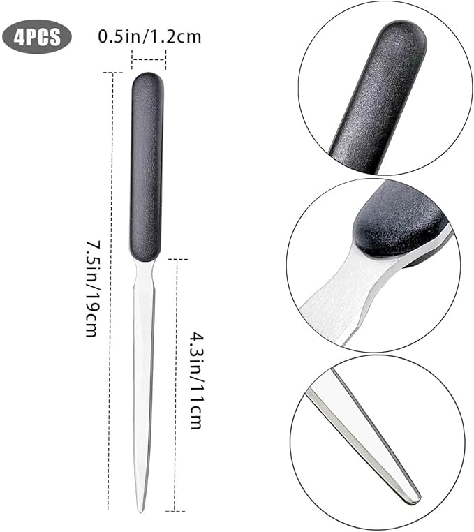 2Pcs Black Letter Opener Knife,Office Opener,Use Safety,Stainless Steel Envelope Openers,Slitters Letter Knives,Mail Slitters Letter Knives,Office Product,Letter Openers,Cutting and Measuring Devices