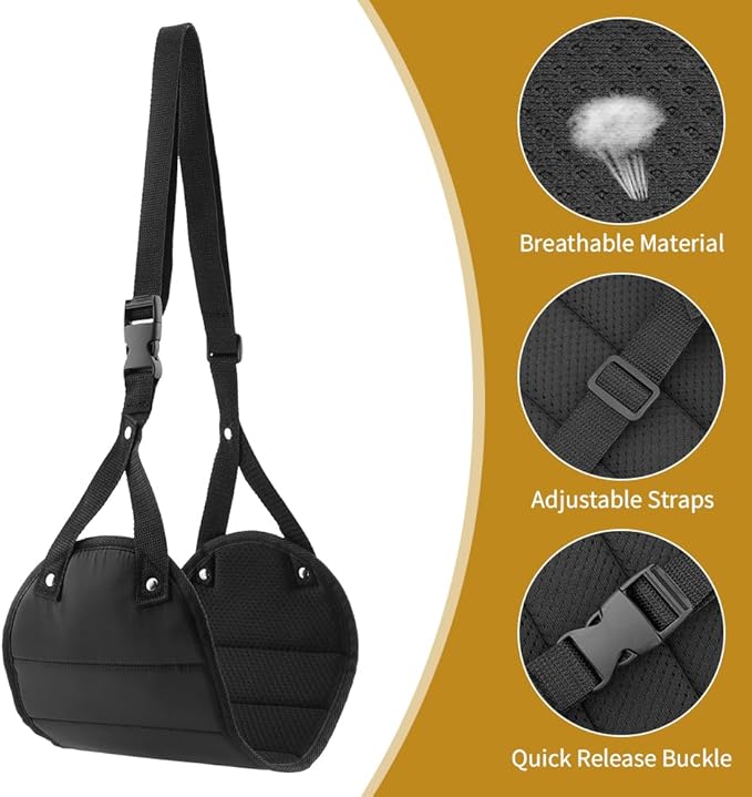 2pcs Airplane Foot Hammock Airplane Foot Rest with Adjustable Height Desk Foot Hammock Travel Foot Rest Foot Sling for Airplane Travel Comfy Foot Hanger Airplane, Black