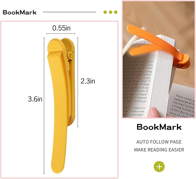 3pcs Page Bookmarks for Reading, Automatic Book Marks Tailored for Book Enthusiasts, Unique and Cute Book Page Holder Markers Clip Reading Accessories Gifts