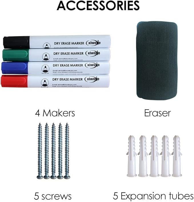 XIWODE Magnetic Dry Erase Board，Whiteboard for Wall,18 x 24 inches, Whiteboard Marker Board Writing Board，Silver Aluminum Frame, Durable,Whiteboard for Home School & Office