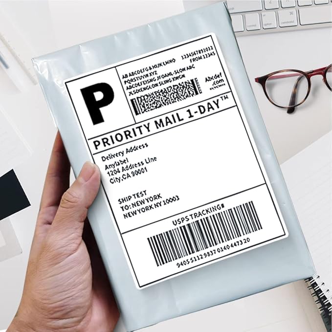 POLYSELLS 100 pcs 6x9 Inches White x Silver Poly Mailers Shipping Envelopes, Strong Adhesive Sealing, Waterproof, and Tear-resistant Postal Mailing Bags for Clothing, Books, and Accessories