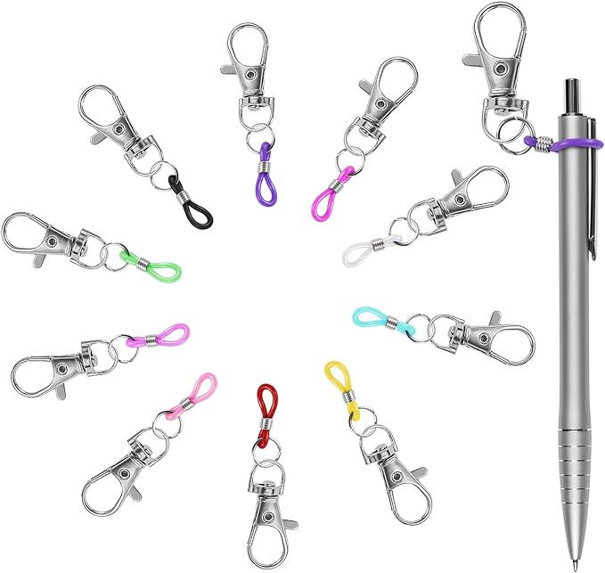 10PCS Retractable Pen Holders - Clip on Pens for Badge Reel, Perfect Pen Holder for Lanyard, Nurses, and X-ray Marker Holder