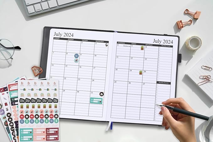 2024-2025 Weekly Appointment Book & Planner by STRIVE ZEN, 7" x 9", 15 Minutes Blocks, Hourly Planning, 18 Months, Academic, Professional, July 24- December 25