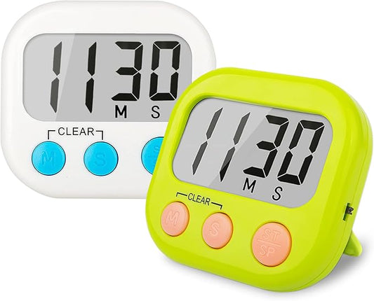 2 Pack Classroom Timers for Teachers Kids Large Magnetic Digital Timer Green White