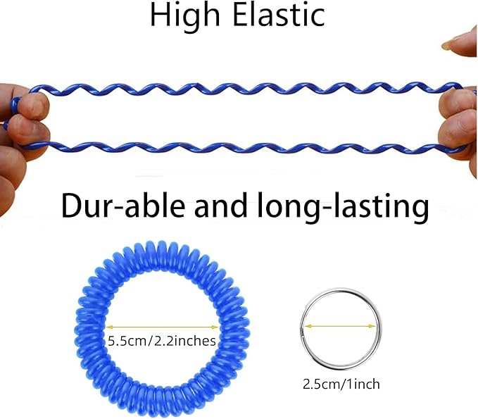 Pack of 36 Colorful Spring Spiral Wrist Coil Key Chain, Wristband Key Ring (Lemon Yellow)