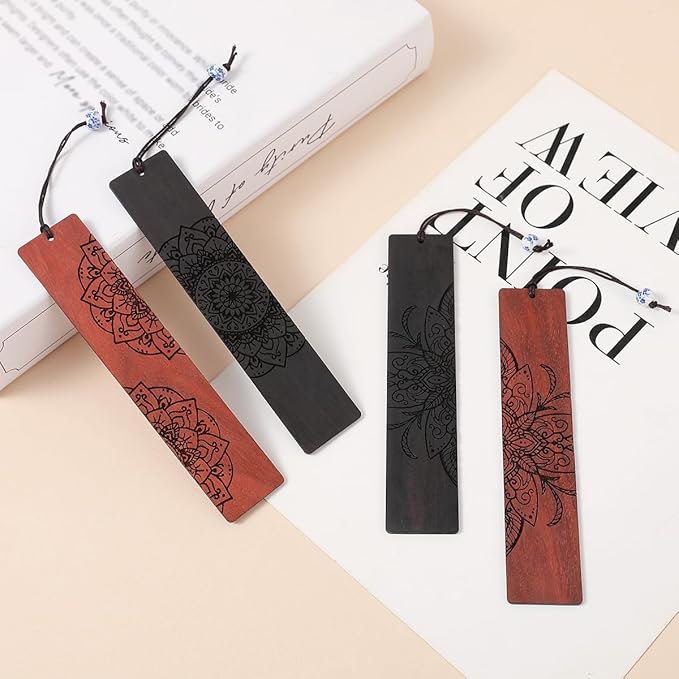 4 pcs Book Marks Set, Boho Book Markers, Bookmarks for Men Women Book Lovers Bookworm (Mandala Set)