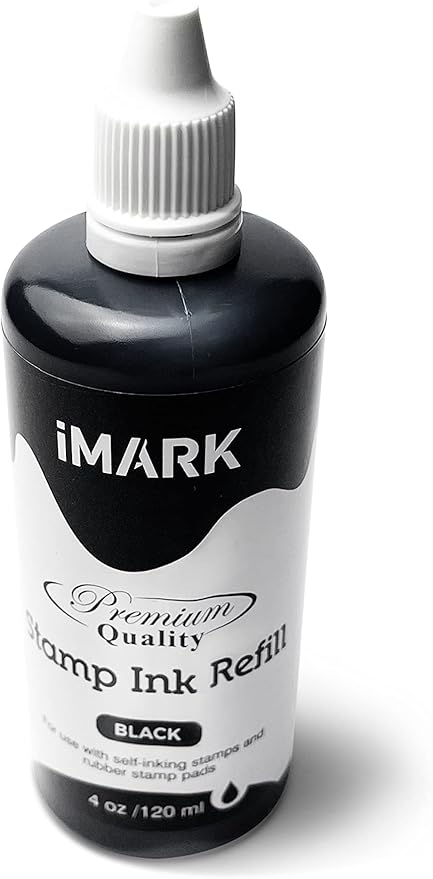 iMARK Premium Refill Ink for Self-Inking Stamps, Daters and Stamp Pads (4 oz, Black)