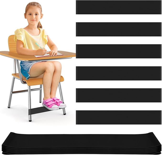 6 Pack Chair Bands for Kids with Fidgety Feet, ADHD Tools for Kids, ROOKEA Sensory Room Must Haves for Adhd Kids Fidget Chair Bands Autism Classroom Must Haves ADHD Tools for Classroom Home Chairs