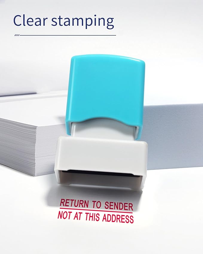 WAFJAMF Return to Sender not at This Address–Information Stamps Self Inking Rubber Stamp Red Ink Message Stamp-Medium