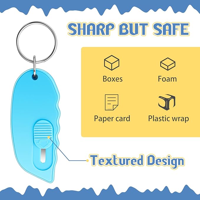 5 Pcs Mini Portable Box Cutter Auto Retractable Blade Pocket Knives Utility Office Letter Opener Small Box Opener for Opening Packages Paper Cutting DIY Crafts, 5 Colors