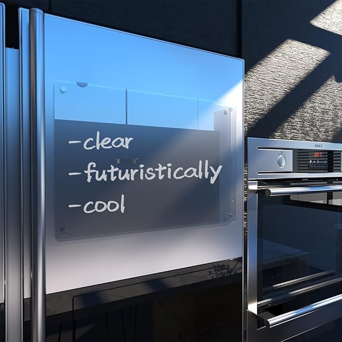 Acrylic Note Board Refrigerator Dry Erase Board Magnetic Clear 15”x11 Includes 4 Dry Erase Markers