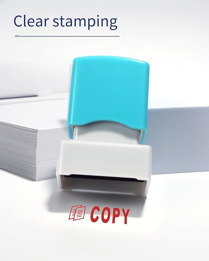 WAFJAMF Copy Stamp–Pre-Inked Office Stamp Copy Self Inking Rubber Stamp Red Ink-Medium