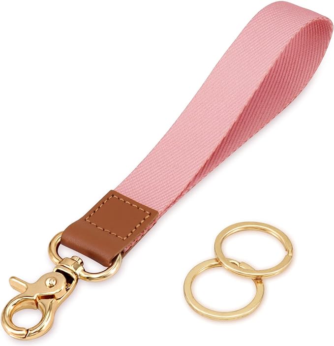 Wrist Lanyard for Women and Men, Keychain Lanyard for Keys, Wrist Keychain Strap Lanyard for Car Keys ID Badge Wallet Card Holder (Light Pink)