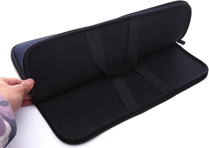 13.3-Inch to 14-Inch Laptop Sleeve Case Neoprene Carrying Bag with Hidden Handles for MacBook/Notebook/Ultrabook/Chromebooks (Blue Horse)