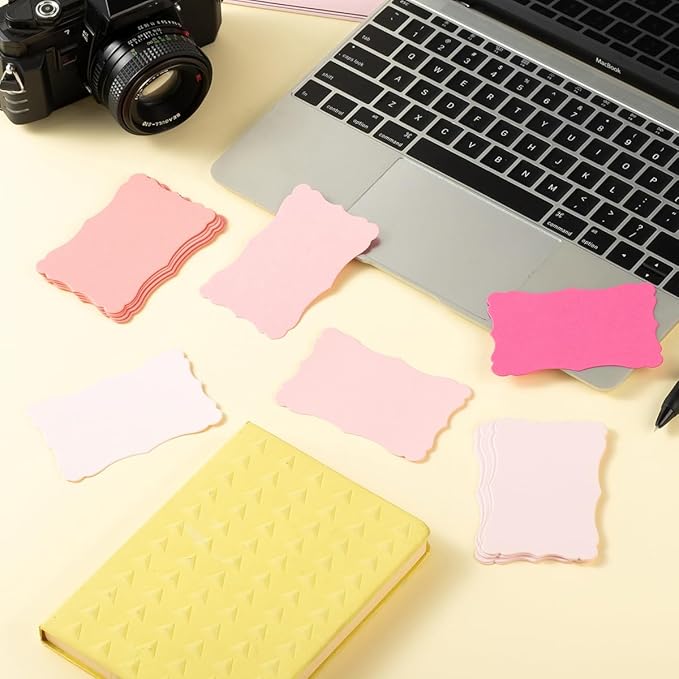 120 Pieces Small Mini Business Cards Vintage Assorted Colors Blank Note Gift for Business Cards, Gift (5 PInk-Red)