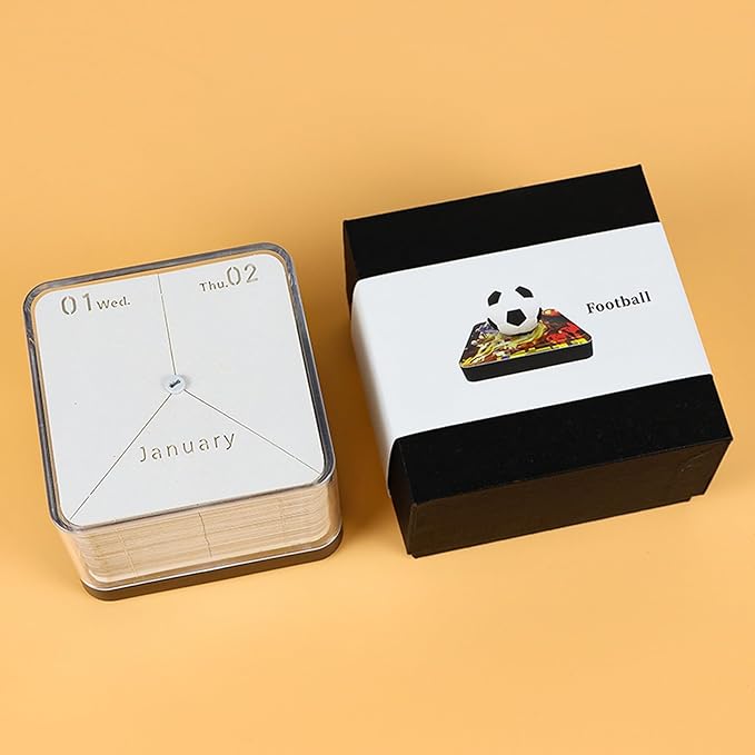 3D Art Calendar Memo Pad 2025,Creative Time Piece Calendar 2025 Desk Calendar,Football Tear Away Paper Carving Calendar 3D Memo Pad Art Notepad DIY Christmas Gift