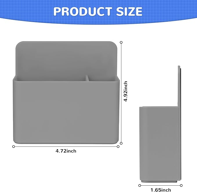 Magnetic Dry Erase Marker Holder, Magnetic Pen Holder for Fridge, Magnetic Marker Holder, Whiteboard Marker Holder for Locker Accessories, School, Office, Home, Magnetic Cup, 1 Pack, Grey