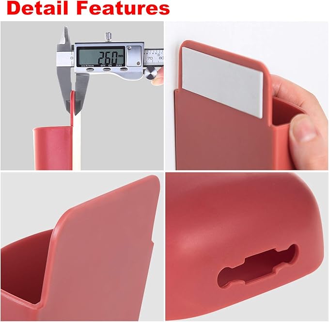 3 Pcs Remote Control Holder, Wall Mount Pen Holder Hole-Free Self Adhesive Phone Charging Organizer Pencil Storage Containers for Home Office School Supply Orgaizer (Blue