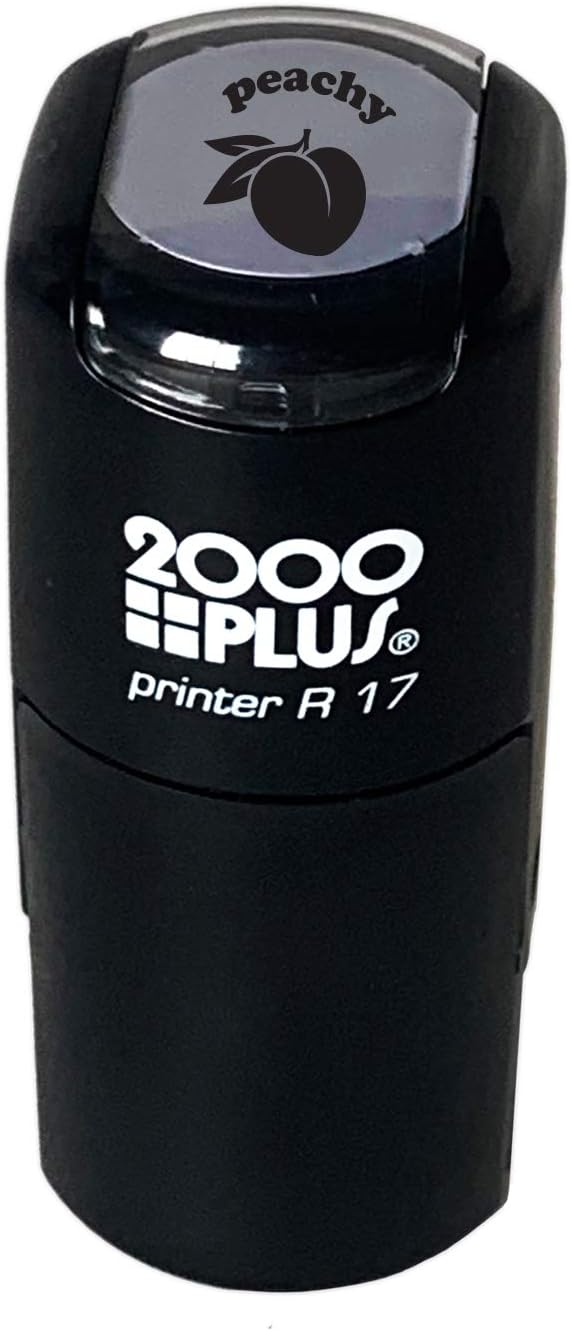 Peachy Stamp / 2000 Plus Self Inking Teacher Reward Stamper/Black Imprint Peach Fruit School Planner Worksheet Homework Test Stamp
