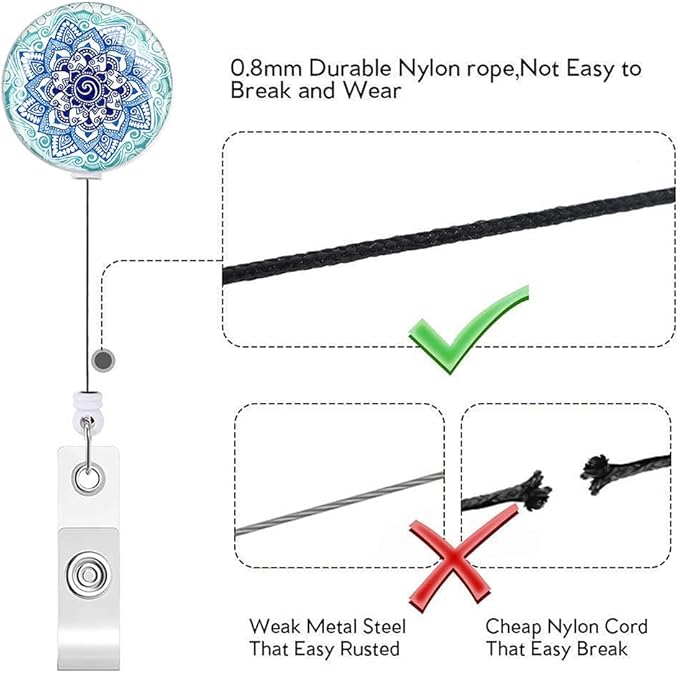 Retractable Badge Holder Nurse Badge Reels with Clip Name Card Holders for Office Worker Doctor Nurse