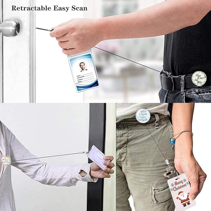 Retractable ID Badge Holder Nurse Badge Reels with Clip Name Card Holders for Office Worker Doctor Nurse (Multicoloured-C)