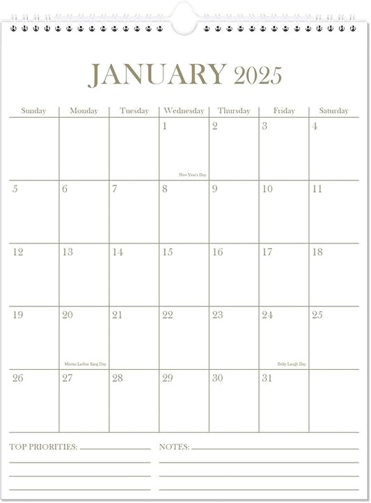 2025 Wall Calendar - 18 Months Calendar from January 2025 - June 2026, Calendar 2025-2026 with Thick Paper, 8.5" x 11", Vertical Calendar, Golden