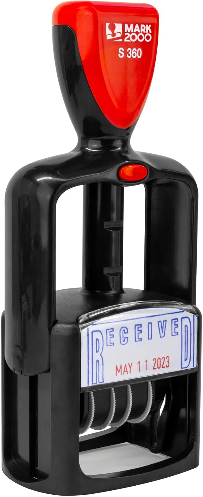 Self-Inking Rubber Date Office Stamp with Approved Phrase - Black Ink - 12-Year Band