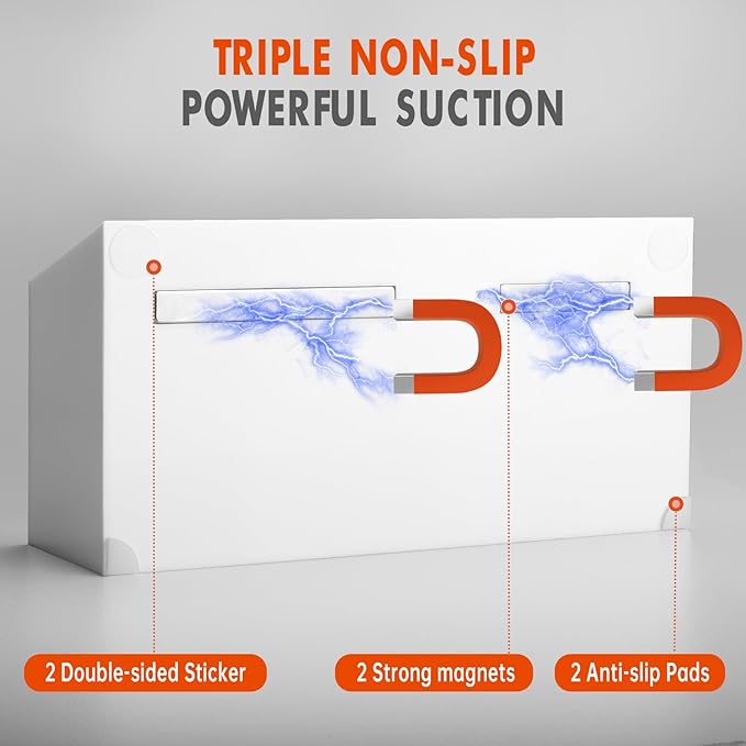 Magnetic Dry Erase Marker Holder, Acrylic Magnet Pen Holder for Whiteboard, Refrigerator, Magnetic Fridge Organizer for Office, Classroom, Whiteboard Maker Holder, Locker Organizer(White)