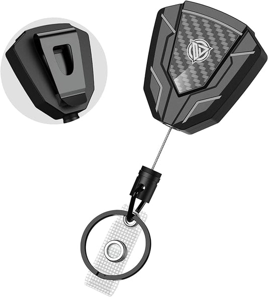 Oaridey Heavy Duty Retractable Keychain with Belt Clip, Retractable Badge Holders, Badge Reels Retractable with Key Ring and 31.8" Steel Cord, 9oz Rebound - 1 Pack