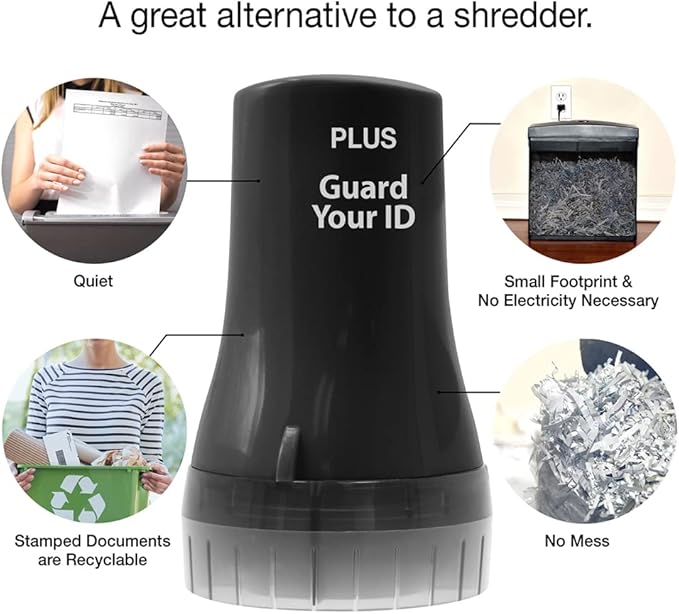 Guard Your ID Wide Advanced Roller 2.0 Identity Theft Prevention Security Stamp Black