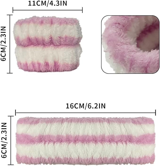 2 Pairs Wrist Washband for Women Washing Face, Wrist Spa Washband Absorbent Wristbands, Prevent Liquids from Spilling Down Your Arms