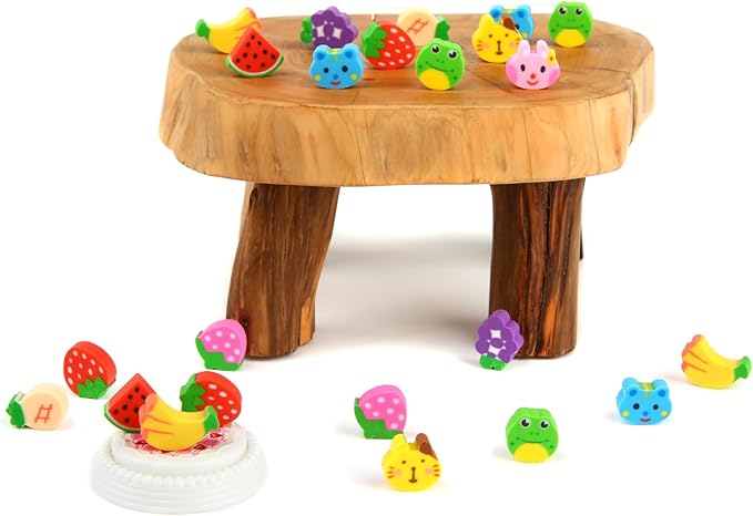 400PCS Mini Fun Cute Fruit Animal Erasers for Kids Bulk,Back to School Party Gifts Valentine's Day Gifts (Fruit erasers)