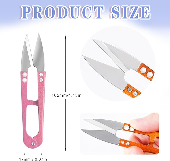 4.1 inch Multicolor Mini Sewing Scissors, 3pcs Sewing Scissors Yarn Thread Scissors Mini Small Snips Trimming Nipper DIY Supplies