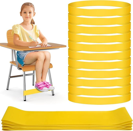 20 Pack Chair Bands for Kids with Fidgety Feet, ADHD Tools for Kids, ROOKEA Sensory Room Must Haves for Adhd Kids Fidget Chair Bands Autism Classroom Must Haves ADHD Tools for Classroom Home Chairs
