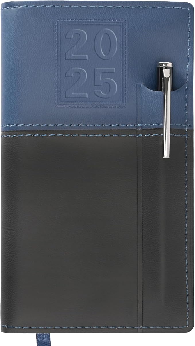 2025 Pocket Planner/Pocket Calendar and Pen, 3.5"x6": Includes 14 Months (November 2024 - December 2025) / 2025 Weekly Planner/Weekly Agenda/Monthly Calendar Organizer (Navy/Black)