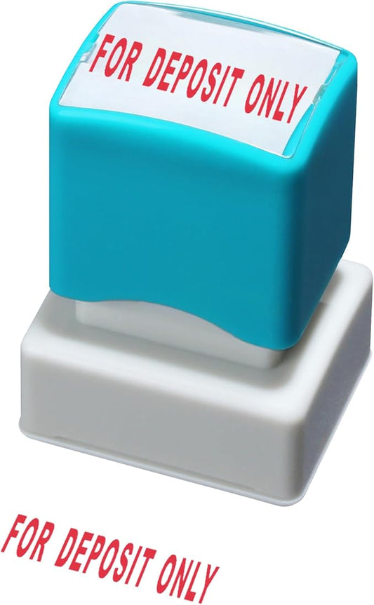 WAFJAMF for Deposit Only Stamp–Self-Inking Rubber Office Stamp Red Ink Message Stamp-Medium