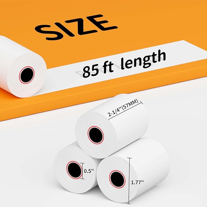 2 1/4'' x 85' Thermal Receipt Paper, 100 Rolls