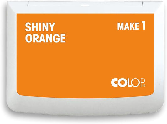COLOP Make Series, Ink Stamp Pads, with Non-Toxic Premium Ink, Water-Based Acid-Free (Shiny Orange, Make 1-1-15/16" x 3-1/2")