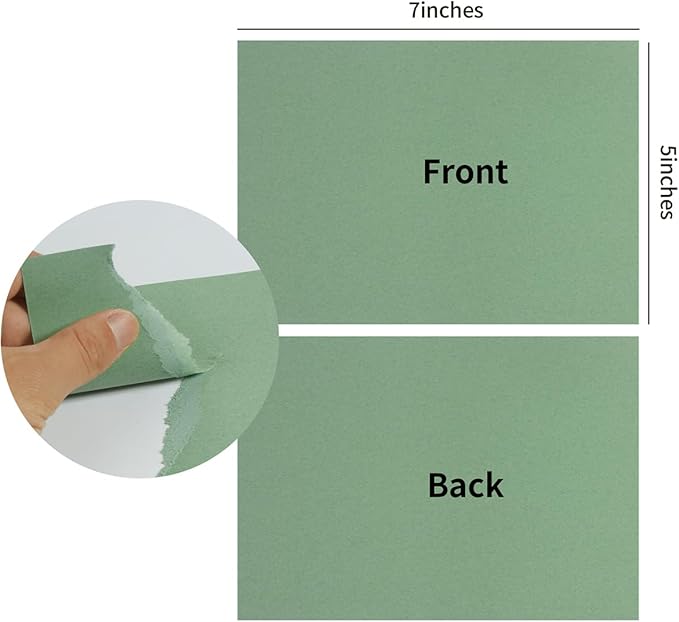 50 Sheets Blank Cardstock Paper 250 GSM Thick Heavy Cards Stock for DIY Art Projects, Card Making, Postcards, Greeting Cards, Birthday Party, Wedding Invitation (Sage-Green, 5x7 inches)